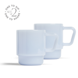 8oz Milk Glass Mug (Set of 2/Blue/ 8oz)