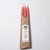 Peach Fuzz Beeswax Taper Candles Set of 3: Spiral Taper