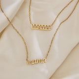 Mama Necklace - Mother's Day Gift: Gold / Mama (Script)