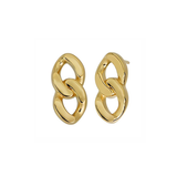 Chain Link Stud Earrings in Gold