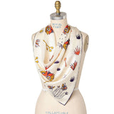 “I Am Free” Hand-Illustrated Silk Scarf – 100% Luxury Silk: Large