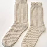 Linen Scallop Socks (Natural)