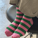 Wide Wally Socks (Wide Charcoal/Stripe)