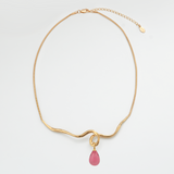 Maeva Necklace + Small Drop Charm: Hibiscus / Sterling Silver