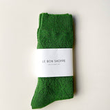 Modal Eyelet Socks (Palm Green)