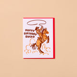 Happy Birthday Bucko Letterpress Cowboy Western Birthday Card