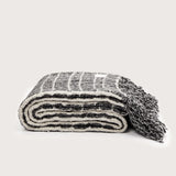 Lindsey Check Knit Scarf (Charcoal Marl)