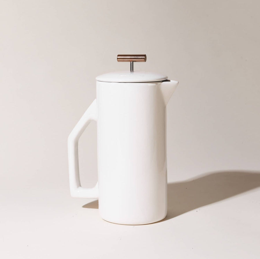 Cream Ceramic French Press