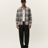 Jeremy Check Flannel Shirt (Grey Melange)