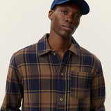 Loan Check Twill Overshirt (Mountain Grey Brown)