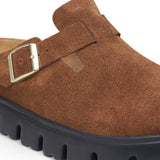 Boston Chunky Suede Leather (Dark Tea/Black/Narrow Footbed)