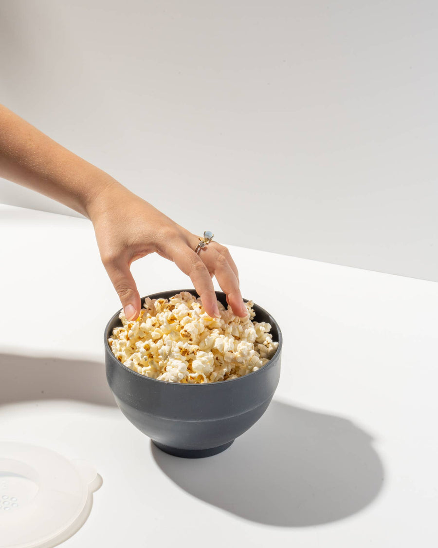 Personal Size Popcorn Popper - Silicone Reusable Maker: Red