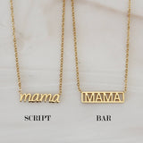 Mama Necklace - Mother's Day Gift: Silver / Mama (Script)