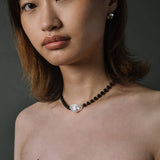 Mila II Necklace with Fireball Pearl: Black Onyx