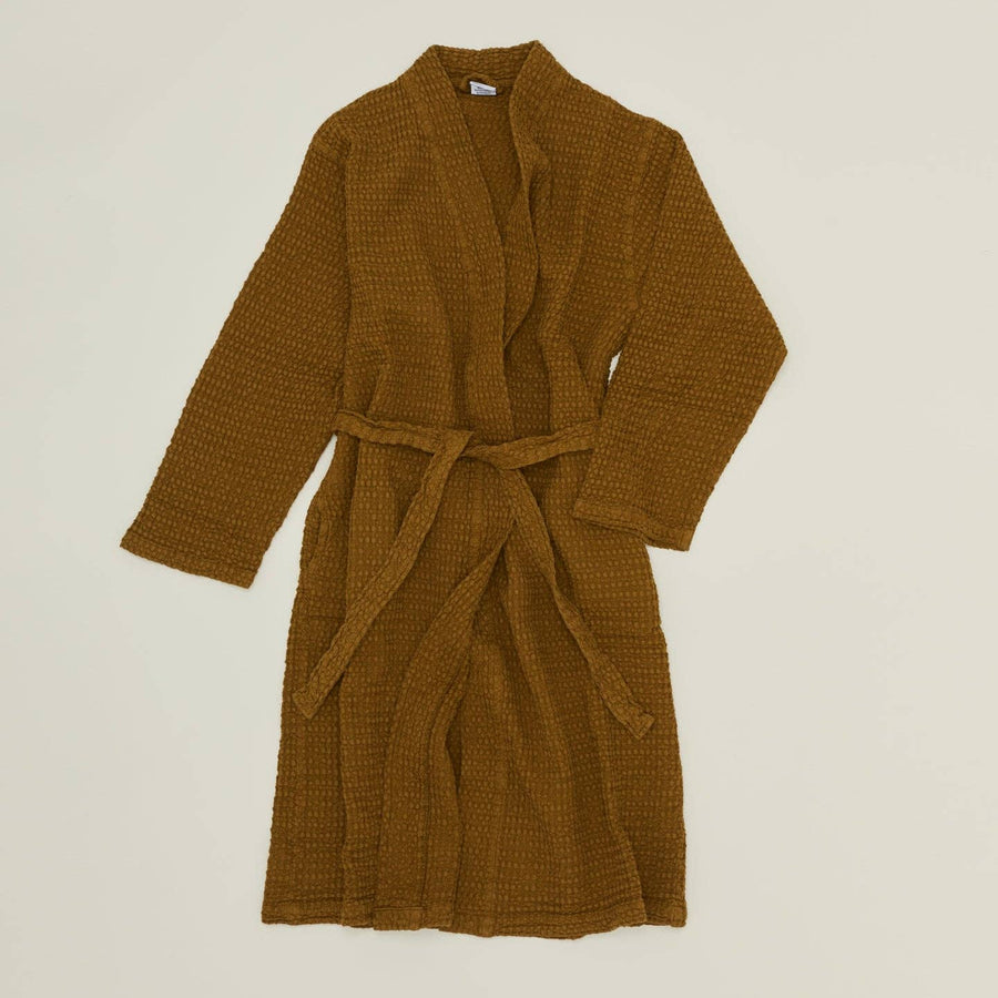 SIMPLE WAFFLE BATHROBE - BRONZE: SMALL