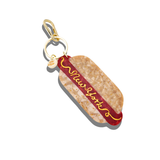 Hand-painted New York Hot dog Bag Charm + Keychain