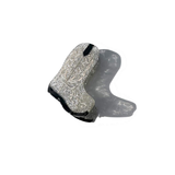 Hand-painted Western Cowboy Boot Claw Hair Clip | Eco: Silver Glitter