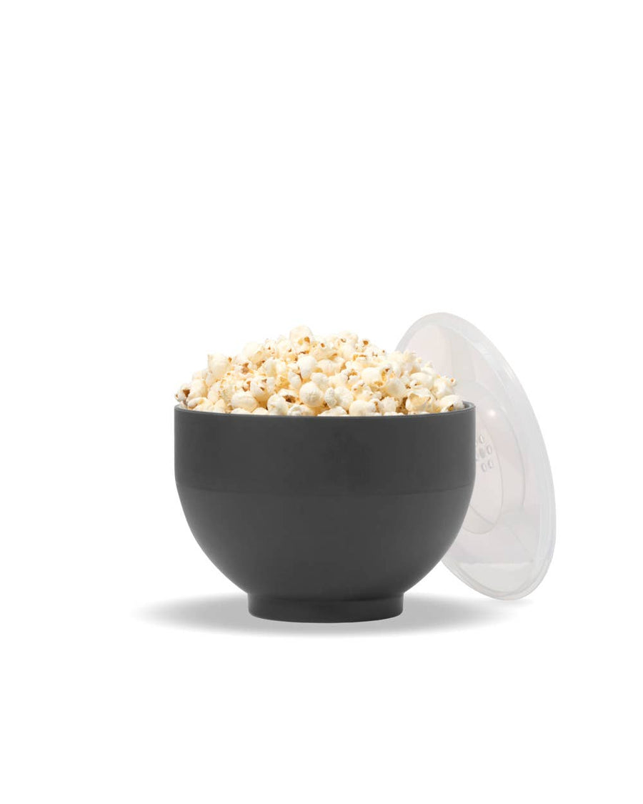 Standard Size Popcorn Popper - Silicone Reusable Maker: Charcoal / Standard