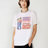 Boyfriend Tee Cowboy Butts (Vintage White)