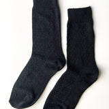 Modal Eyelet Socks (Jet Black)
