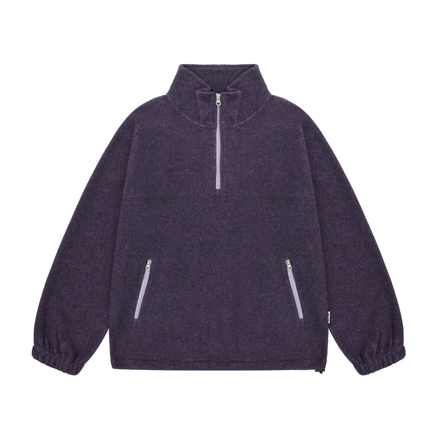 Melange Fleece Anorak (Purple)