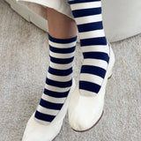 Wide Wally Socks (Wide Charcoal/Stripe)