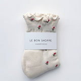 Petal Ruffled Hugger Crew Socks (Cream Petal)