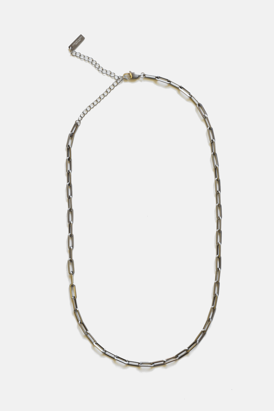 3mm Paper Clip Chain Necklace (Steel)