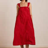 Elina Midi Dress (Red Taffeta)