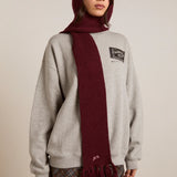 Tassel Hooded Scarf (Burgundy)