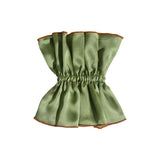 "Maxi Flower" Double-Layer Oversized Silk Scrunchie - Martini Olive: Martini Olive