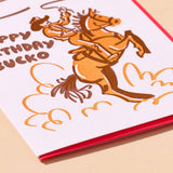 Happy Birthday Bucko Letterpress Cowboy Western Birthday Card