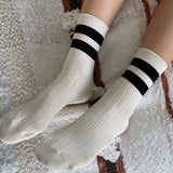 Her Socks Varsity (Cream Black)