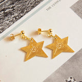 Vintage Brass Star Earrings