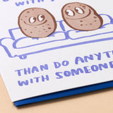 Couch Potatoes Love Letterpress Greeting Card - Valentine's Day- Made in USA