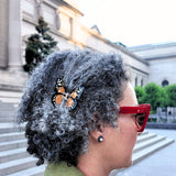 Hand-painted Mini Monarch Claw Hair Clip | Eco-Friendly: Orange