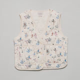 Field Floral Quilted Vest (White Cap/Hazelnut/Dusty Floral)