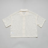 Camp Mesh Button Down S/S Polo (Off White)