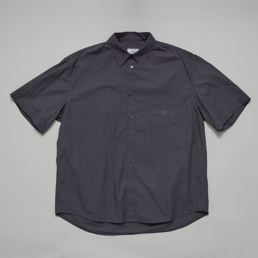 Relaxed Cotton Half Shirt (Charcoal)