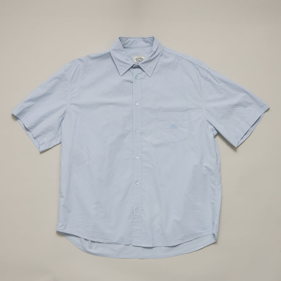 Relaxed Cotton Half Shirt (Sky Blue)