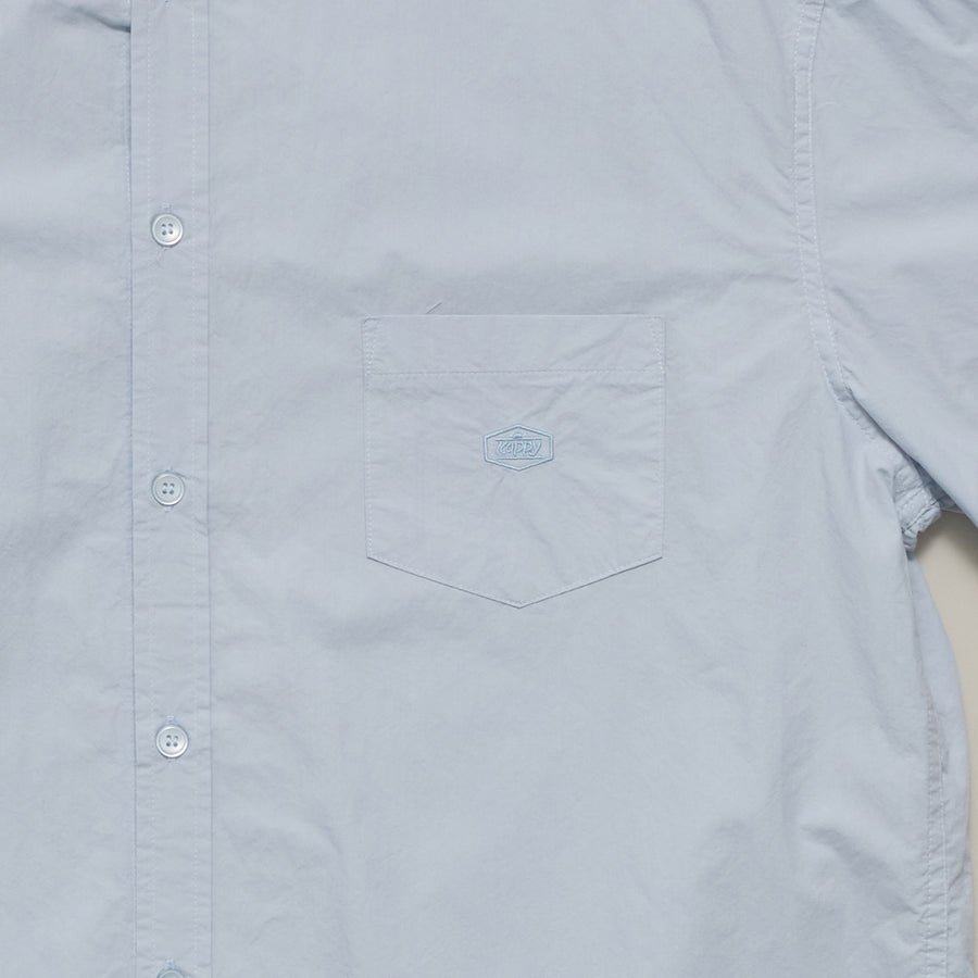 Relaxed Cotton Half Shirt (Sky Blue)