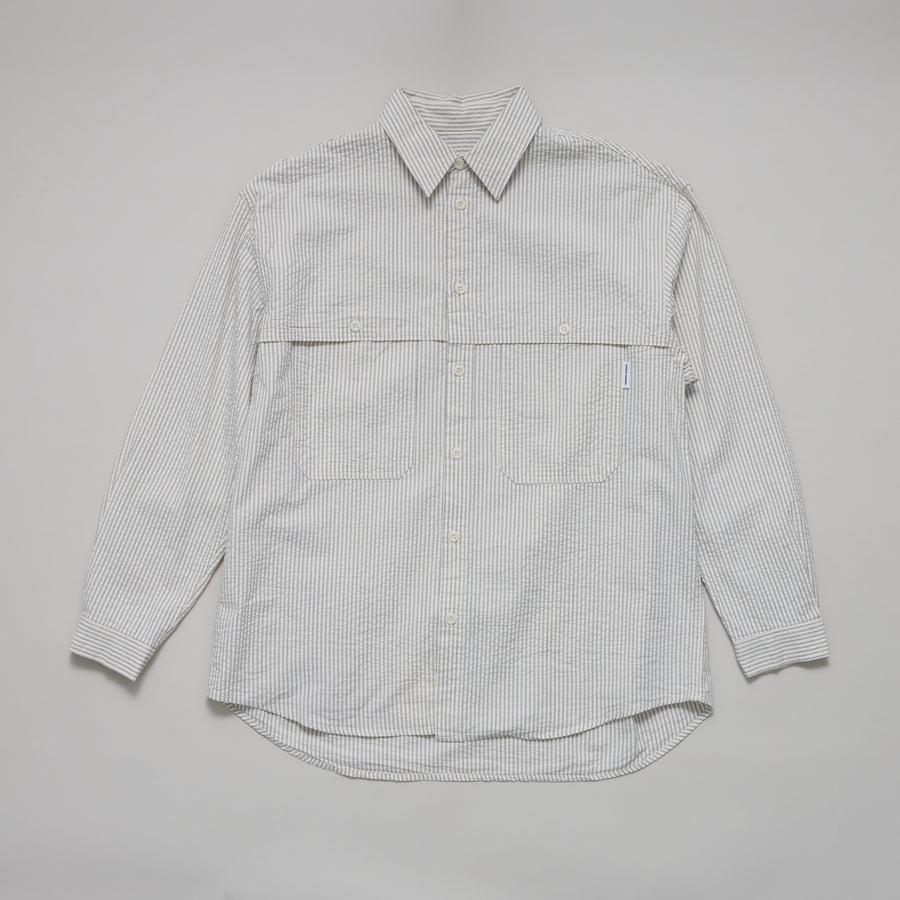 Stripe Pocket Work Shirt (Ivory)