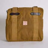 Tin Cloth Tote Bag With Zipper (Dark Tan)