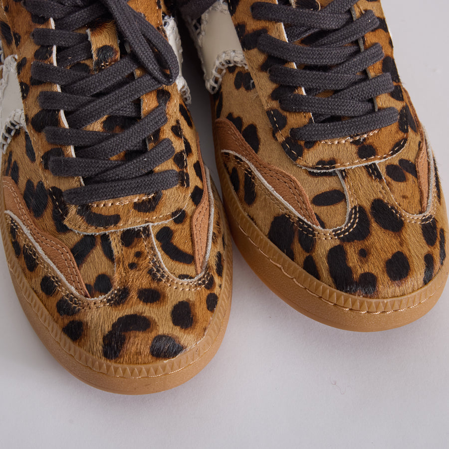 Notice Stitch Sneakers (Dark Leopard/Calf Hair)