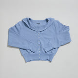 Waffle Sailor Cardigan (Pebble Blue)
