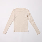 Mini Rib Long Sleeve Crew (Oatmeal)