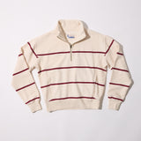 Cloud 9 Fleece Fleece Half Zip (Oatmeal & Cabernet Stripe)