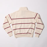 Cloud 9 Fleece Fleece Half Zip (Oatmeal & Cabernet Stripe)
