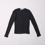 Mini Rib Long Sleeve Crew (Charcoal)