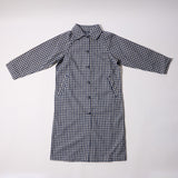 Hayes Houndstooth Trench Coat (Navy Gingham)
